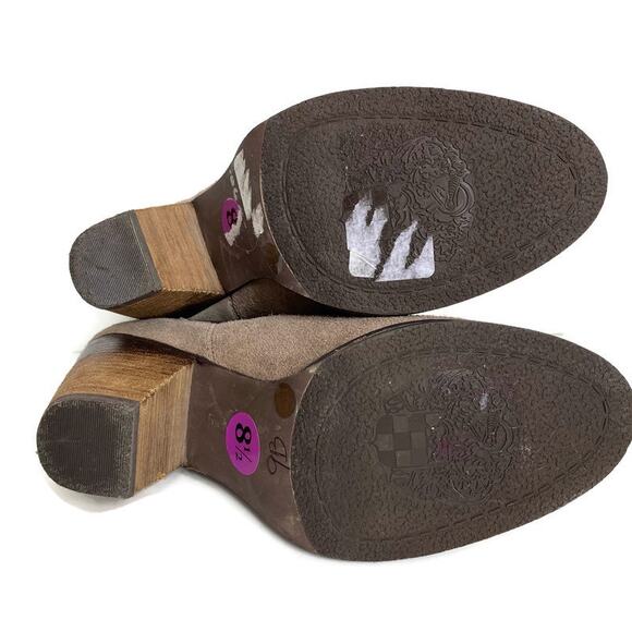 Vince Camuto Hessa Boots Suede Slip On Chelsea Ankle Ombre Heel Tan Size 8.5B - Picture 8 of 9